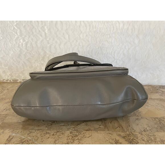 Coach Kristin gray croc Leather Hobo Crossbody Shoulder Bag Handbag tote 18302 - Picture 6 of 9